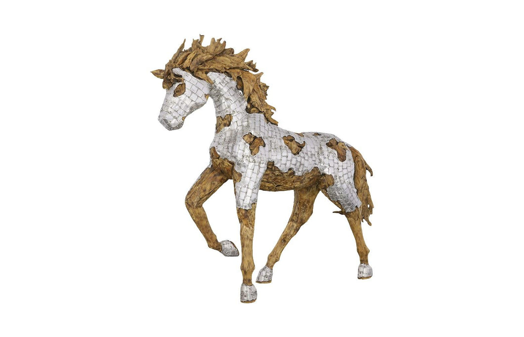 Phillips Collection Mustang Horse Armored Sculpture, Galloping