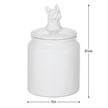 Load image into Gallery viewer, FRENCH BULLDOG CERAMIC CANISTER - WHITE
