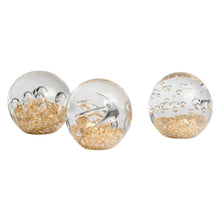 Load image into Gallery viewer, GLITTER GLASS BALL 3&quot; PAPERWEIGHT DECOR - SMALL BUBBLE
