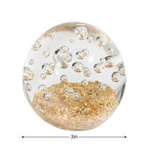 Load image into Gallery viewer, GLITTER GLASS BALL 3&quot; PAPERWEIGHT DECOR - SMALL BUBBLE
