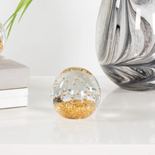 Load image into Gallery viewer, GLITTER GLASS BALL 3&quot; PAPERWEIGHT DECOR - SMALL BUBBLE
