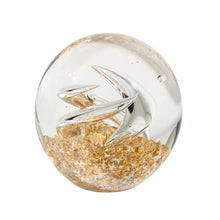 Load image into Gallery viewer, GLITTER GLASS BALL  3&quot; PAPERWEIGHT DECOR -SWIRL
