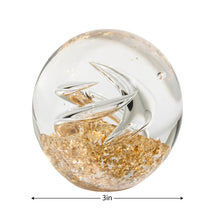 Load image into Gallery viewer, GLITTER GLASS BALL  3&quot; PAPERWEIGHT DECOR -SWIRL

