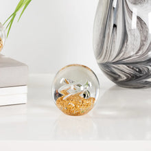 Load image into Gallery viewer, GLITTER GLASS BALL  3&quot; PAPERWEIGHT DECOR -SWIRL
