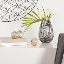 Load image into Gallery viewer, GLITTER GLASS BALL  3&quot; PAPERWEIGHT DECOR -SWIRL
