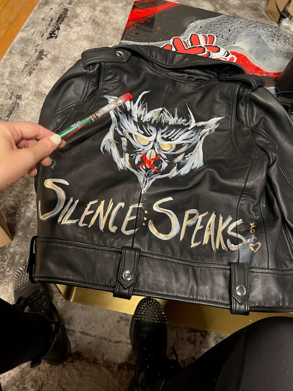 Custom paint black jackets - Real Leather