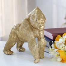 Load image into Gallery viewer, POLYRESIN 10&quot; GORILLA, GOLD
